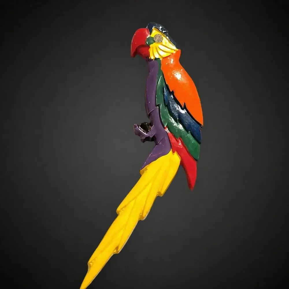 Large Parrot Bird Brooch Pin 5